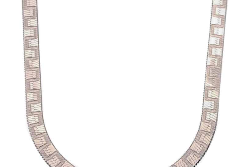 Collar gargantilla plana reversible de 5 mm. x 40 cms. en plata