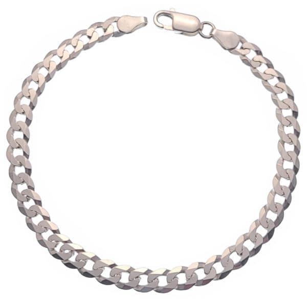 Pulsera maciza Barbada de 21 cms x 6 mm. en plata 925