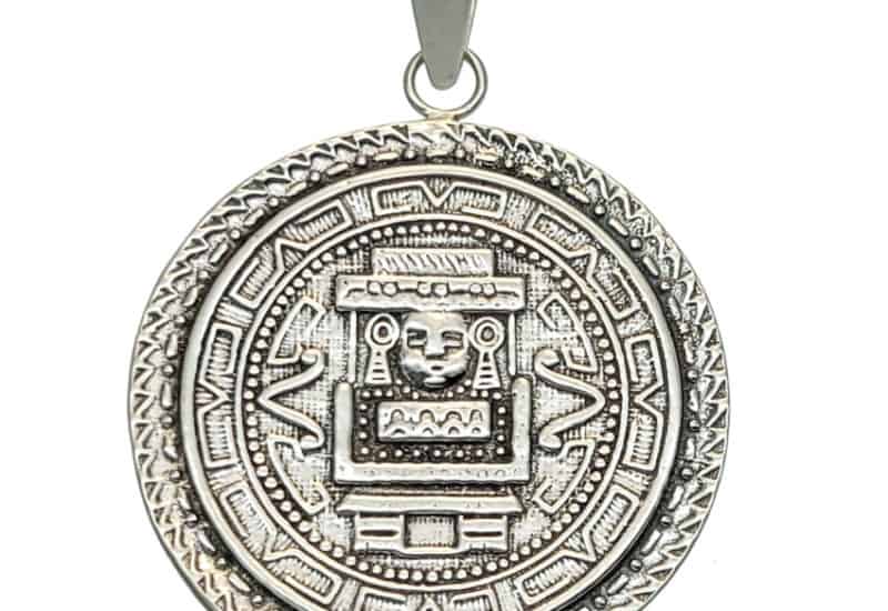 Colgante Calendario Azteca fabricado en plata