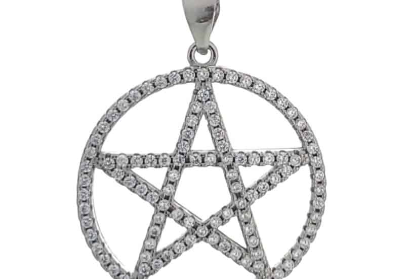 Colgante Pentagrama de circonitas realizado en plata 925