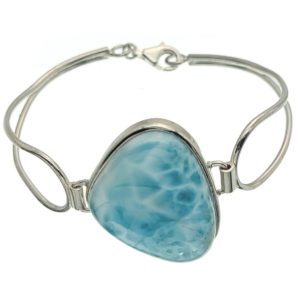 Pulsera con larimar de República Dominicana en plata 925