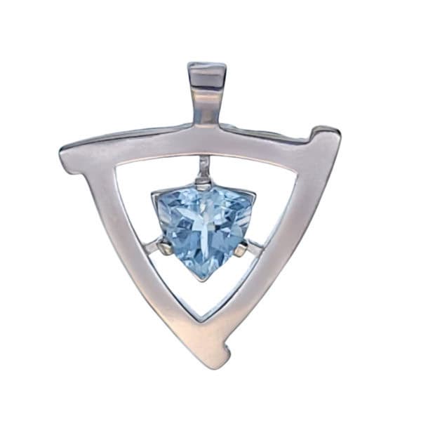 Colgante plata con piedra trillión de topacio azul (2)