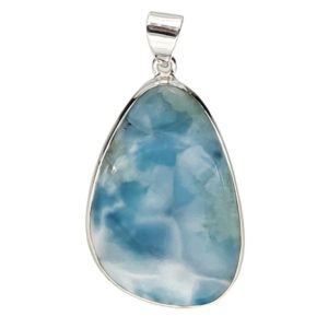 Colgante de 51 x 26 mm de larimar, piedra del amor