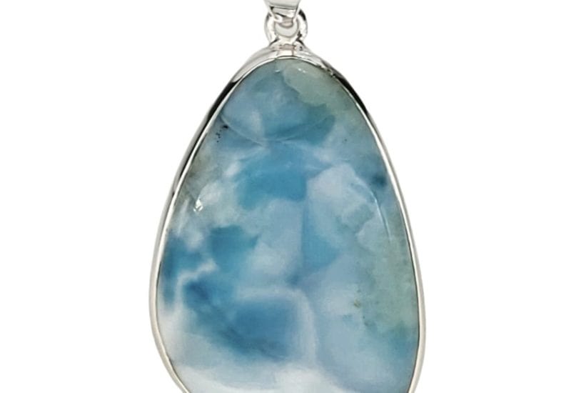 Colgante de 51 x 26 mm de larimar, piedra del amor