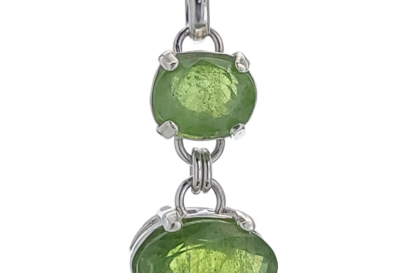 Colgante plata 925 dos piedras de peridoto