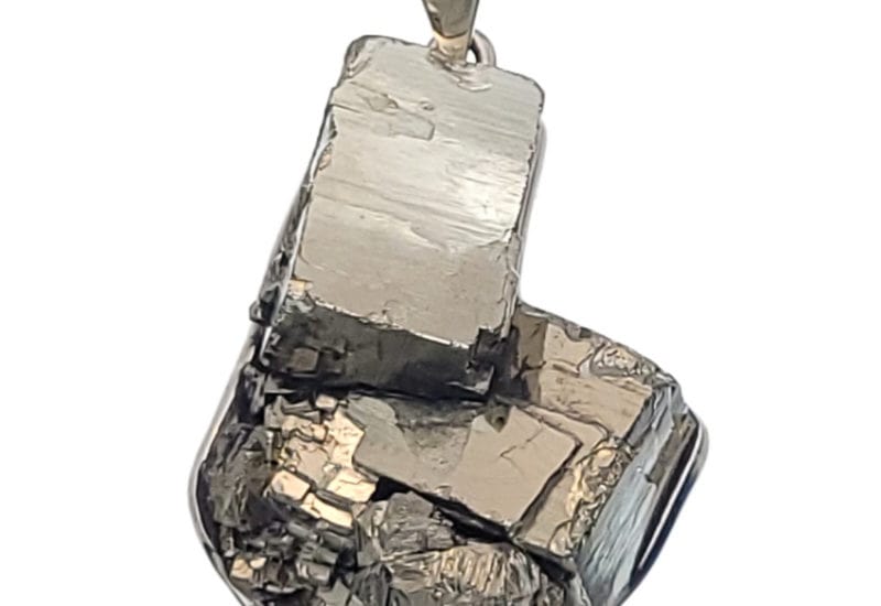 Colgante de pirita cristalizada en plata 925