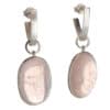 Pendientes de plata de dos cuerpos con piedra de cuarzo rosa (2)
