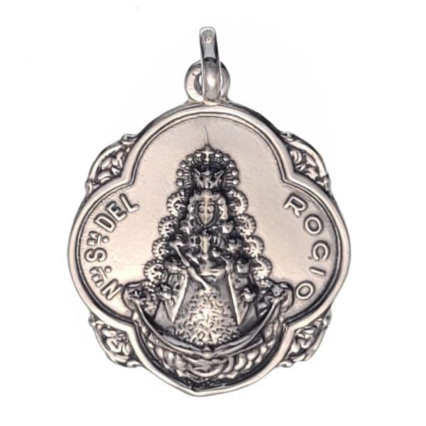Medalla Pandereta Virgen del Rocío en plata (1)