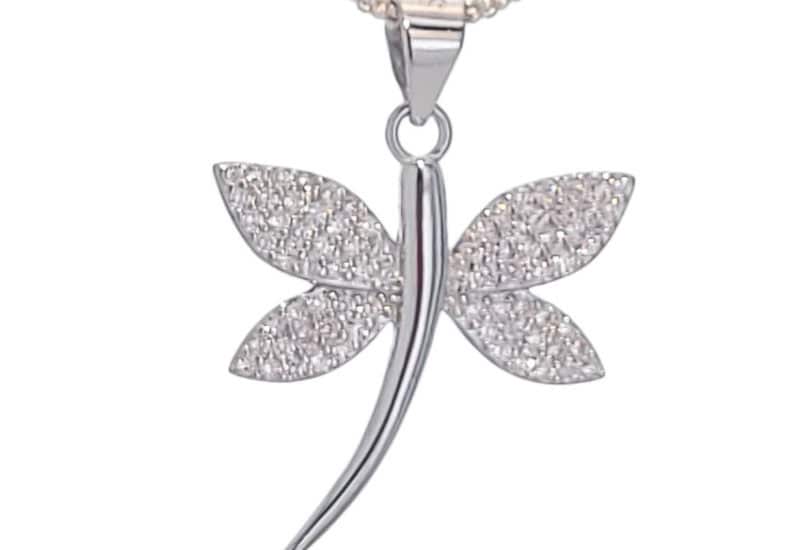 Colgante de plata libélula de circonitas