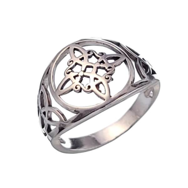 Anillo plata calado del Nudo de Brujas + Triqueta (3) Anillo plata calado del Nudo de Brujas + Triqueta (3)