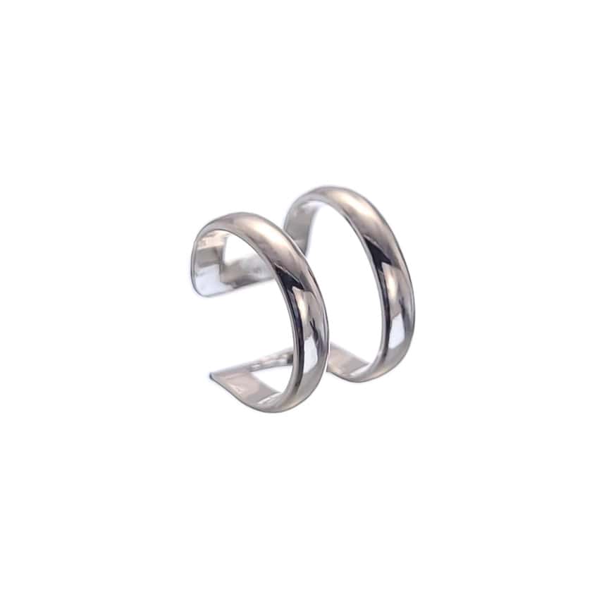 Pendientes de plata – cilindro hueco clips de oreja (ear cuff) (2)