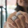 anillos bombé de flores