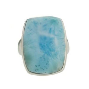 Anillo piedra pectolita larimar en plata talla 15