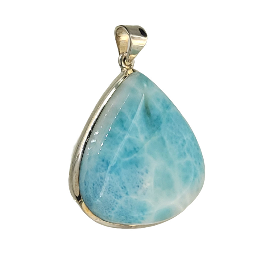 Colgante de 36,4 x 47 mm. piedra semipreciosa de larimar en plata 925 (1)