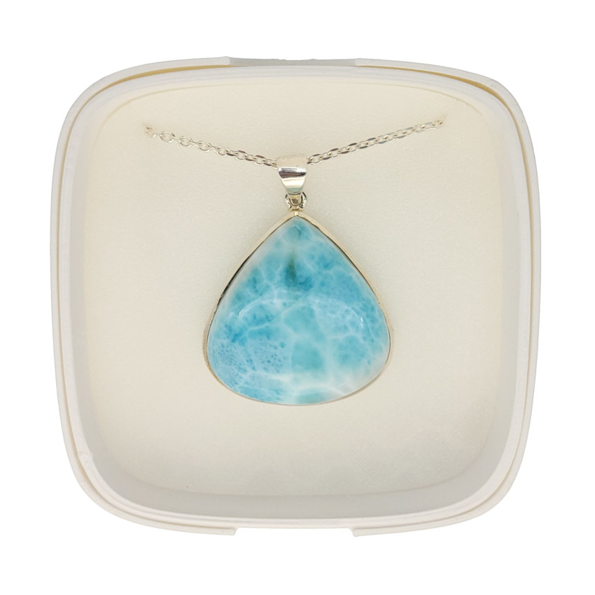 Colgante de 36,4 x 47 mm. piedra semipreciosa de larimar en plata 925 (3)