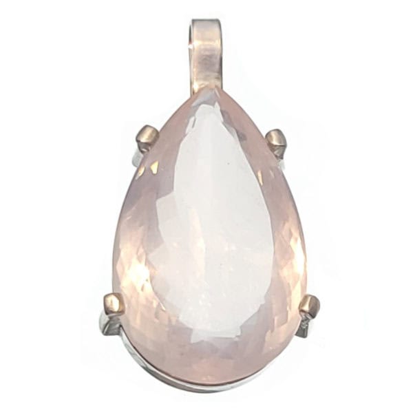 Colgante lágrima de cuarzo rosa (2)