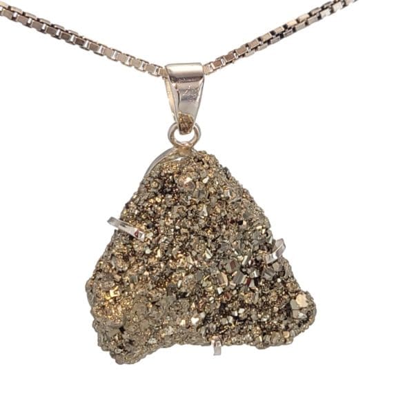 Colgante plata con piedra de pirita de Perú (2)