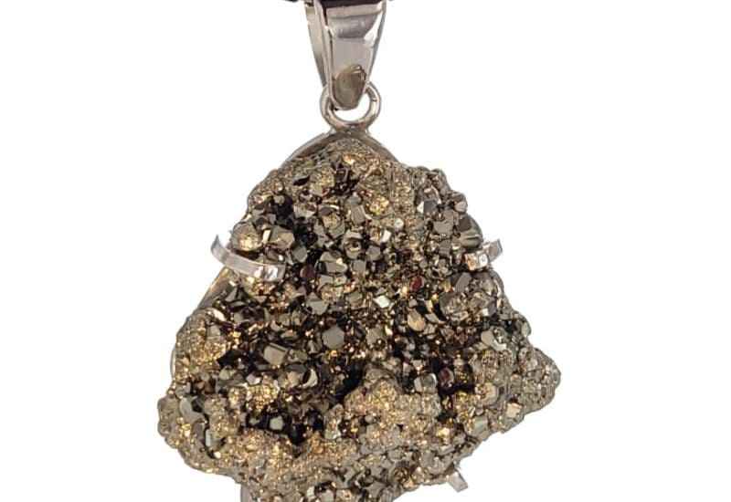 Colgante de pirita cristalizada en plata 925