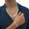 Cadena barbada y pulsera a juego