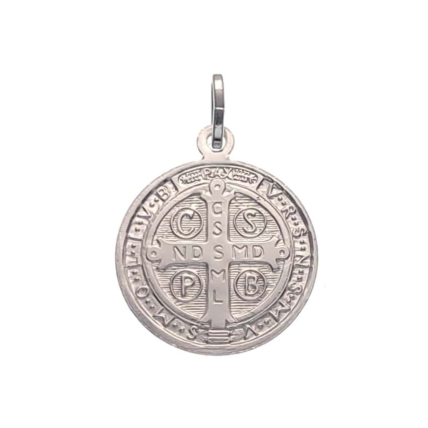 Colgante medalla de San Benito en plata de 2 centímetros (2)