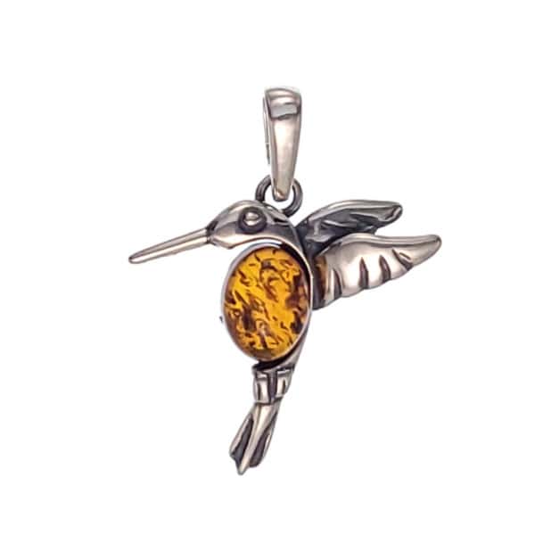 colgante colibrí de plata y ámbar (3)