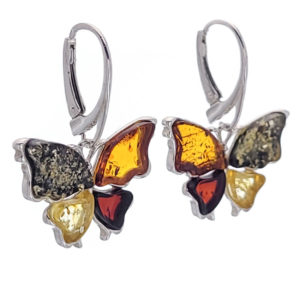 Pendientes mariposa de ámbar