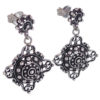 Pendientes largos doble botón charro de plata 925 (1)