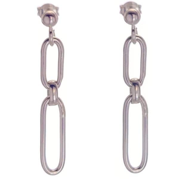 Pendientes plata tres aros encadenados (2) Pendientes plata tres aros encadenados (2)