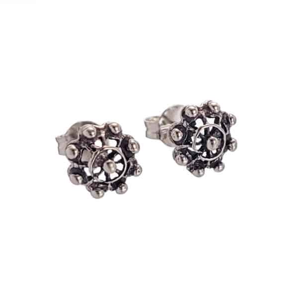 Pendientes botón charro de 9 mm. de cierre presión (2)