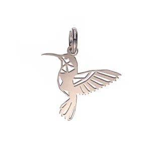 Colgante colibrí de plata de 24 mm.