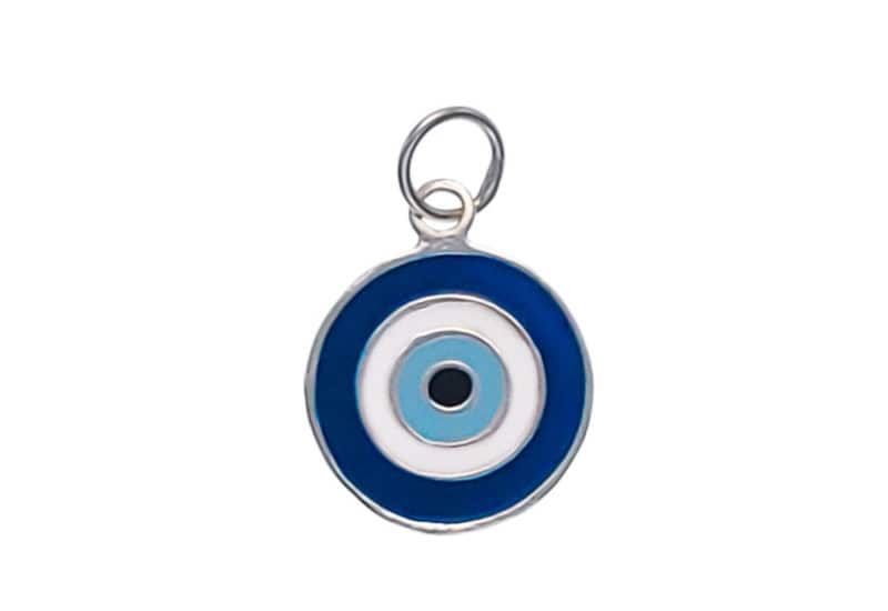 Colgante de 15 mm. símbolo ojo turco de Plata