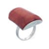 Anillo de plata Gran piedra de Raíz de Coral (2)