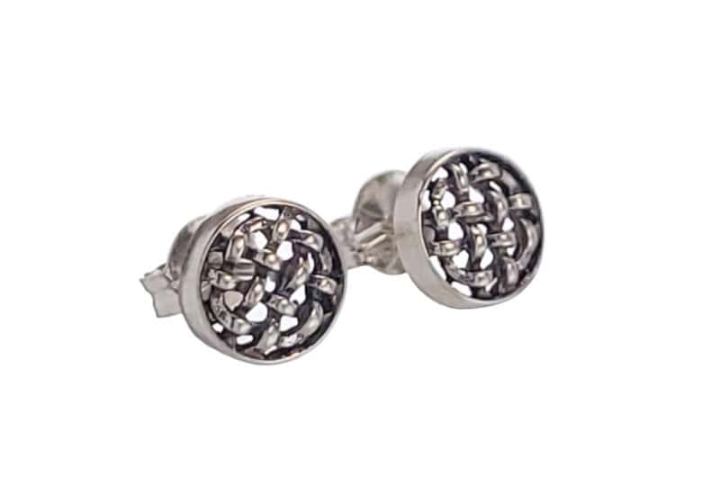 Pendientes plata mini nudo celta redondo