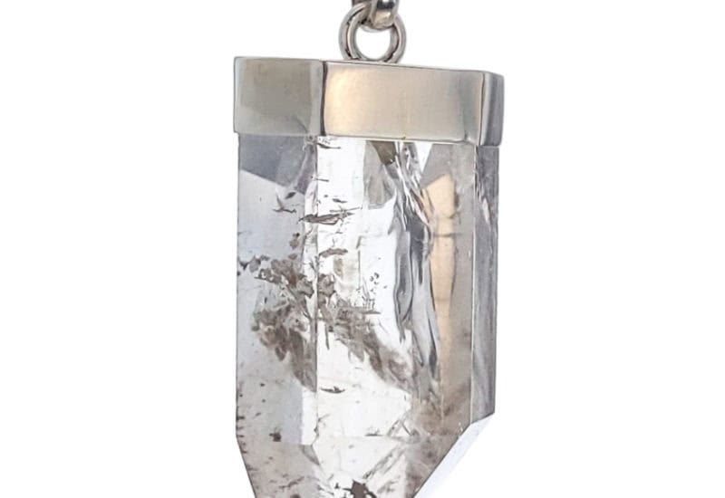 Colgante punta de cuarzo cristal de roca de 40x19x17 mm