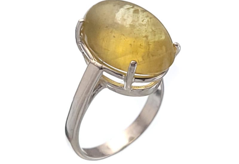 Anillo de auténtica piedra de heliodoro