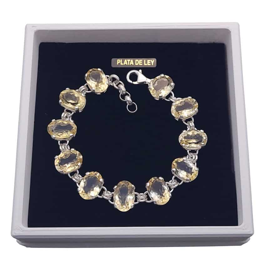 Pulsera exclusiva de citrino – piedras ovales de 12 y 13 mm (2)