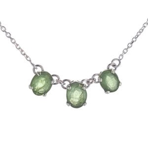 Gargantilla tres piedras de peridoto - plata 925