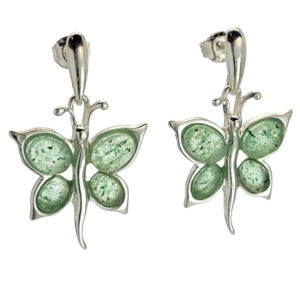 Pendientes mariposa de aventurina verde