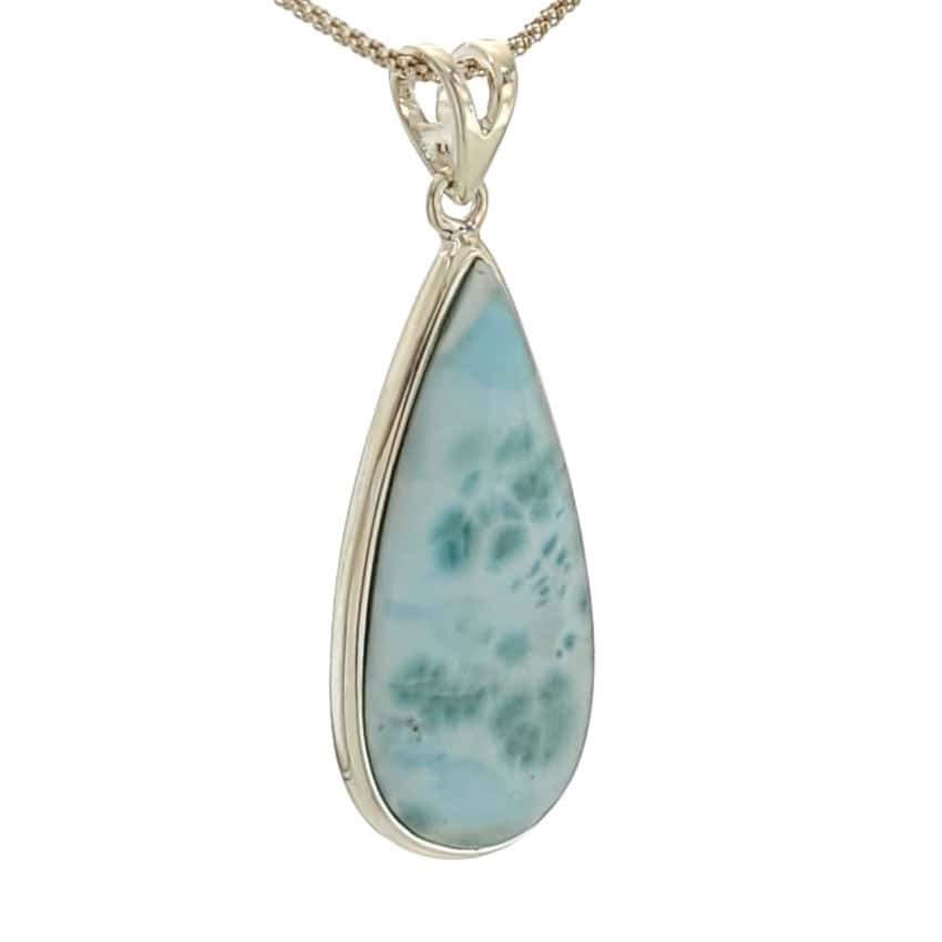 Colgante de plata 925 con lágrima de larimar de 34×15 mm (2) Colgante de plata 925 con lágrima de larimar de 34×15 mm (2)