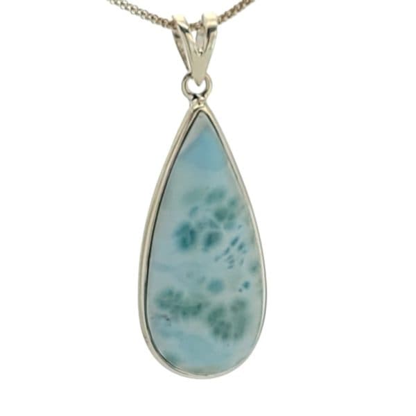 Colgante de plata 925 con lágrima de larimar de 34×15 mm (3)