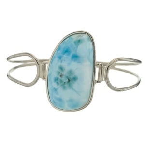 Pulsera piedra auténtica de larimar en plata 925