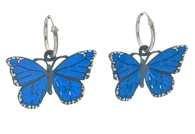 Pendientes mariposa de alas azules