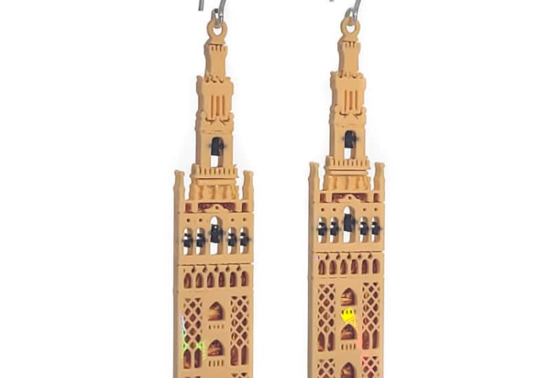 Grandes pendientes Giralda con gancho de plata