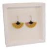 Pendientes abanico dorado con aro de plata de 15 mm. (1)