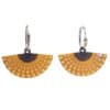 Pendientes abanico dorado con aro de plata de 15 mm. (2)