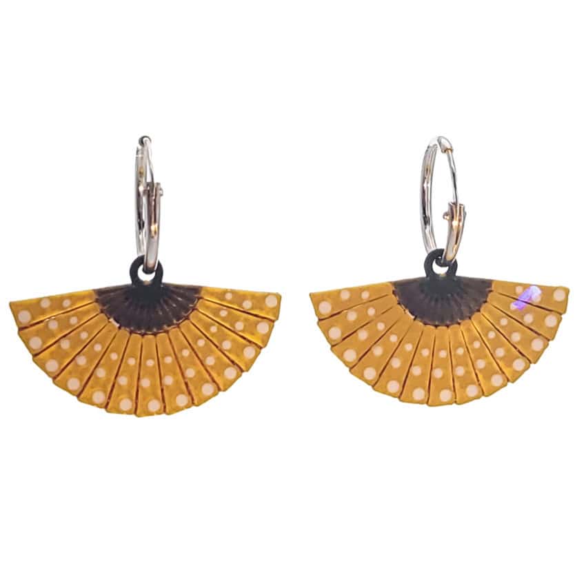 Pendientes abanico dorado con aro de plata de 15 mm. (2) Pendientes abanico dorado con aro de plata de 15 mm. (2)