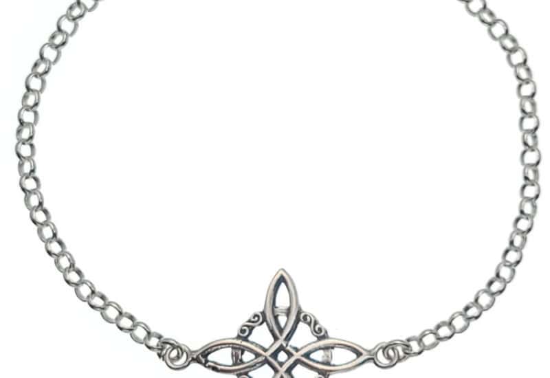 Pulsera amuleto de 24 mm. Nudo de Brujas en plata 925