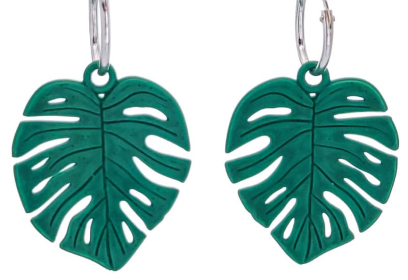 Pendientes hoja de Monstera – Costilla de Adám