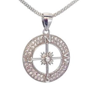 Colgante Brújula - Rosa de los Vientos con circonitas Colgante Brújula - Rosa de los Vientos con circonitas