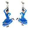 Pendientes flamenca – vestido azul de lunares y volantes blancos (2)